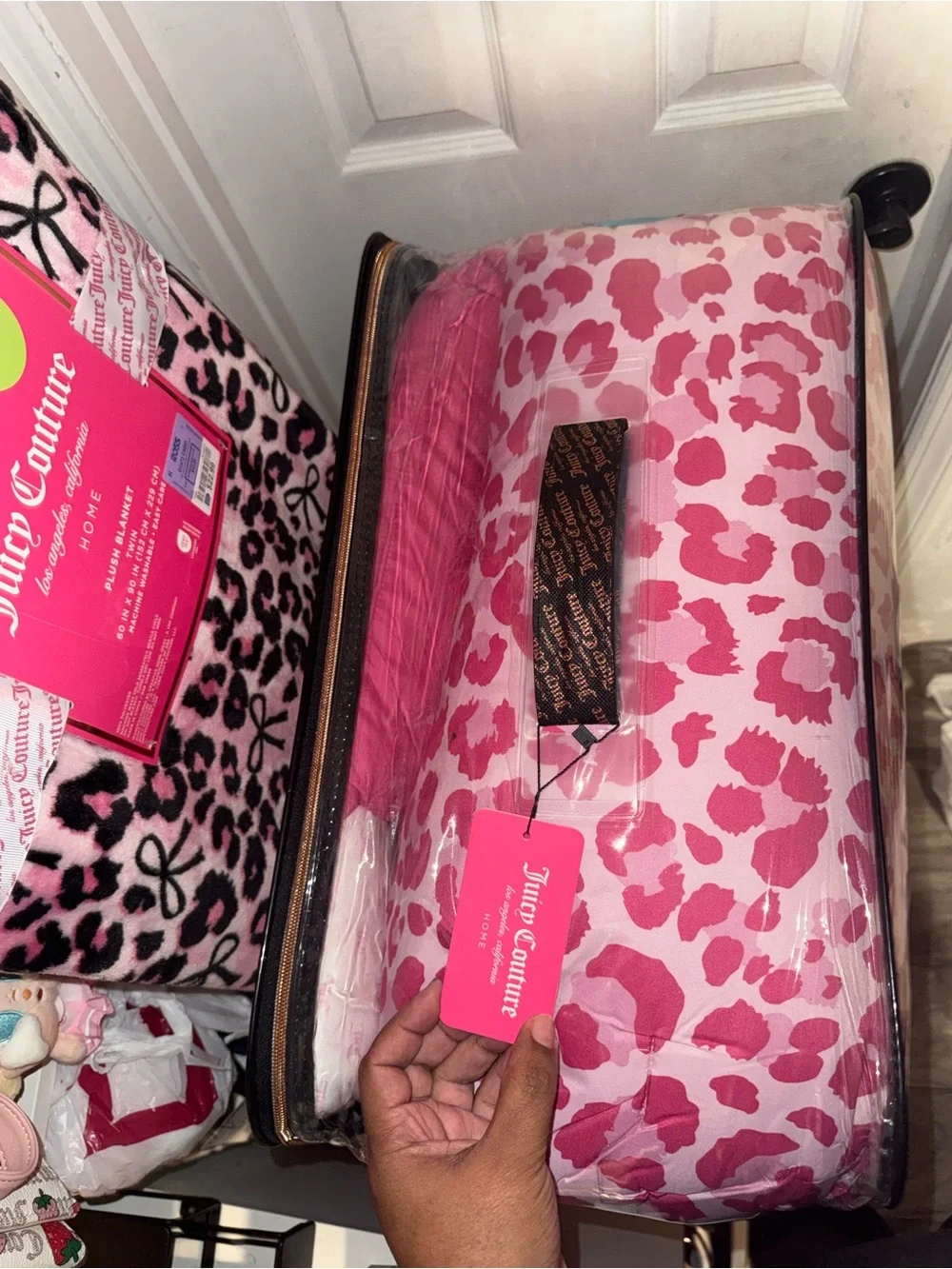 Juicy Couture Pink Eight Piece Leopard Queen Comforter Set